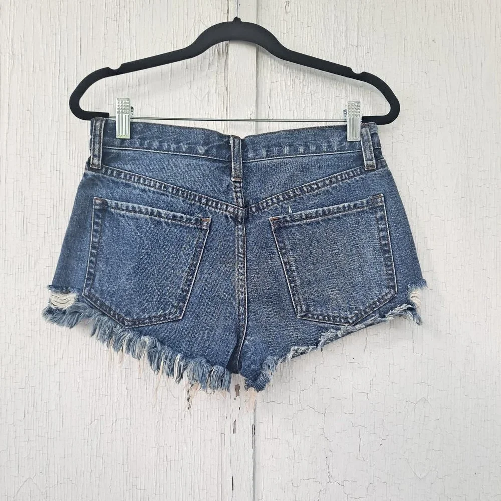 We The‎ Free Distressed Jean Denim Shorts 26 Lace Cut Off Summer Festival